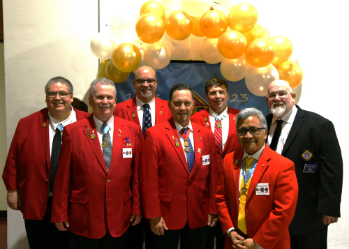 State officers with Grand Knight Bryan Clark